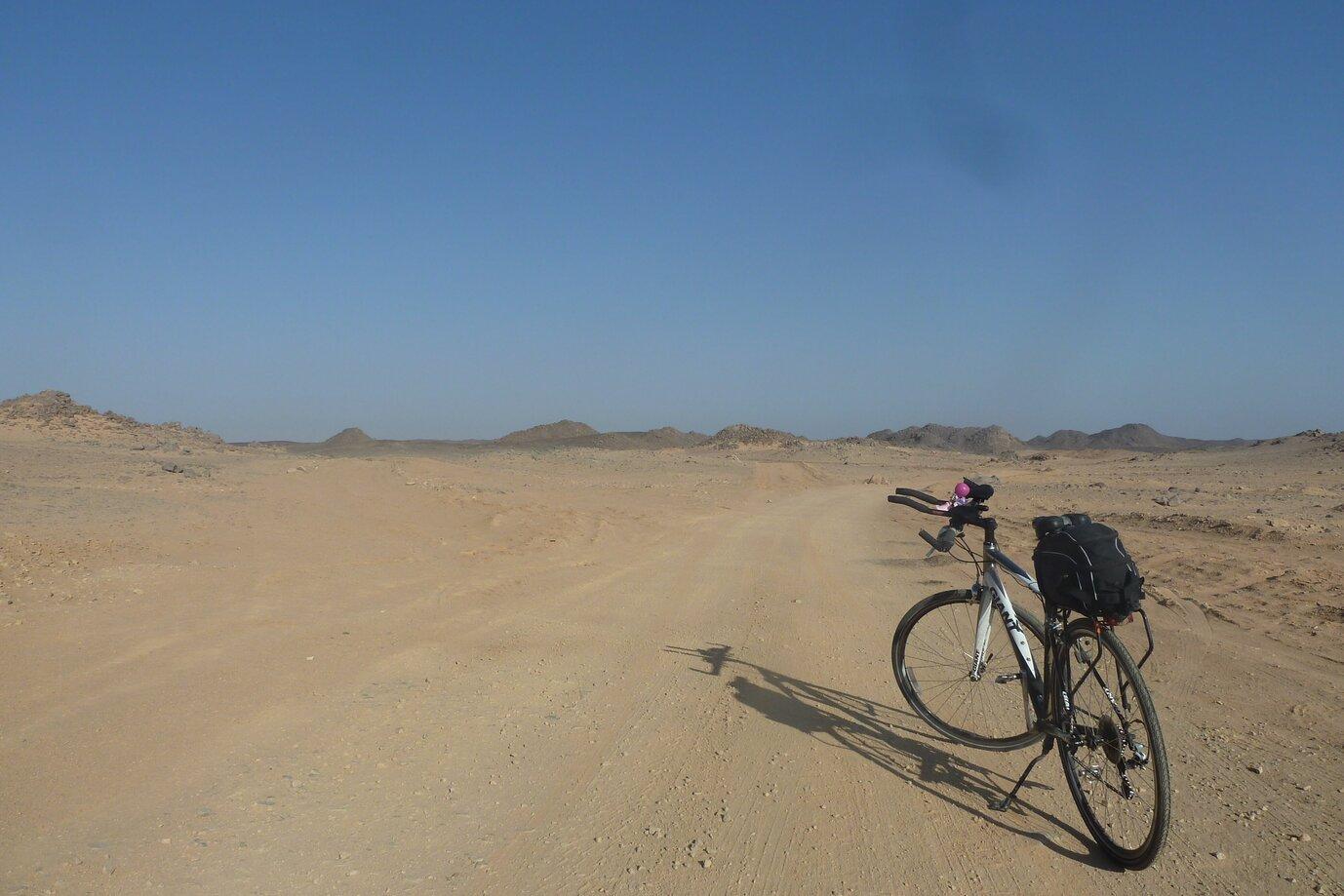 A picture of my bicycle on a dusty road in africa A picture of my bicycle on a dusty road in africa